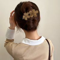 Simple Style Solid Color Flower Plastic Hair Clip main image 5