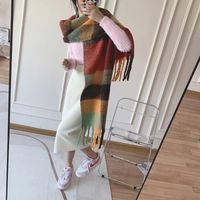 Women's Sweet Color Block Polyester Scarf main image 5