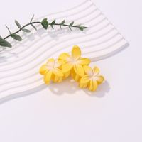 Cute Sweet Solid Color Flower Plastic Stoving Varnish Hair Claws sku image 26