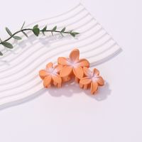 Cute Sweet Solid Color Flower Plastic Stoving Varnish Hair Claws sku image 21