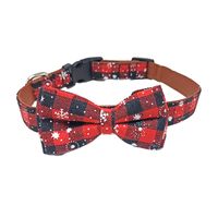 Christmas Pet Collar Bow Dog Collar Detachable Dog Leash Pet Tie Collar sku image 1