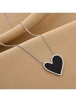 Elegant Lady Heart Shape Titanium Steel Plating Pendant Necklace sku image 1