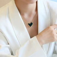 Elegant Dame Herzform Titan Stahl Überzug Halskette Mit Anhänger main image 1