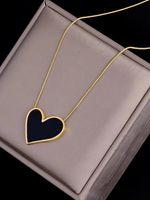 Elegant Lady Heart Shape Titanium Steel Plating Pendant Necklace sku image 2