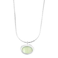 Ig Style Simple Style Round Sterling Silver Artificial Gemstones Pendant Necklace In Bulk main image 2