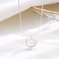 Ig Style Simple Style Round Sterling Silver Artificial Gemstones Pendant Necklace In Bulk sku image 2