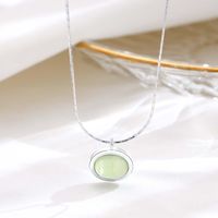 Ig Style Simple Style Round Sterling Silver Artificial Gemstones Pendant Necklace In Bulk sku image 4