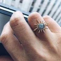 Retro Star Alloy Plating Inlay Opal Women's Rings main image 1