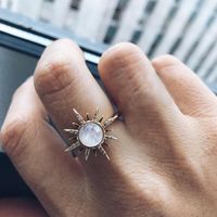 Retro Star Alloy Plating Inlay Opal Women's Rings main image 2