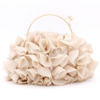 Satin Forging Solid Color Square Evening Bags sku image 2