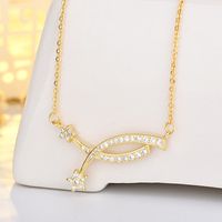 Casual Star Copper Plating Inlay Zircon 14k Gold Plated Necklace sku image 1