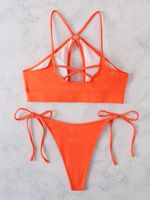 Mujeres Color Sólido Juego De 2 Piezas Bikinis Traje De Baño main image 2