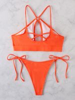Women's Solid Color 2 Pieces Set Bikinis Swimwear main image 2