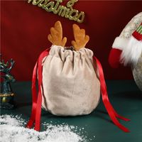 Christmas Streetwear Antlers Flannel Party Gift Bags sku image 2