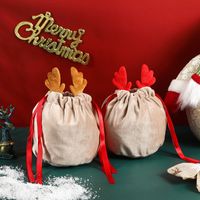 Christmas Streetwear Antlers Flannel Party Gift Bags main image 1