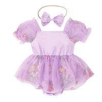Classic Style Flower Polyester Baby Rompers sku image 14