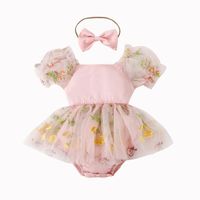 Classic Style Flower Polyester Baby Rompers sku image 10