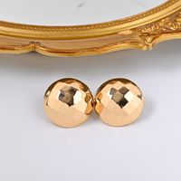1 Pair Vintage Style Simple Style Round Solid Color Plating Alloy Ear Studs main image 3
