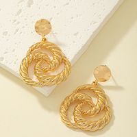 Wholesale Jewelry Vintage Style Circle Solid Color Alloy Plating Drop Earrings main image 1
