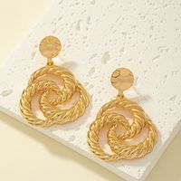 Wholesale Jewelry Vintage Style Circle Solid Color Alloy Plating Drop Earrings sku image 1