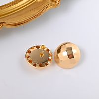 1 Pair Vintage Style Simple Style Round Solid Color Plating Alloy Ear Studs main image 5