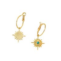 1 Pair Vintage Style Eight Awn Star Plating Alloy Drop Earrings main image 3