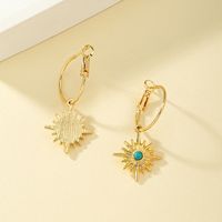 1 Pair Vintage Style Eight Awn Star Plating Alloy Drop Earrings main image 5