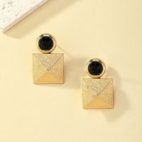 Wholesale Jewelry Basic Vintage Style Quadrilateral Solid Color Alloy Plating Ear Studs main image 3