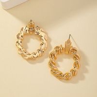 1 Pair Vintage Style Solid Color Twist Plating Alloy Ear Studs main image 6