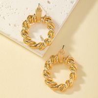 1 Pair Vintage Style Solid Color Twist Plating Alloy Ear Studs main image 4