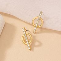 1 Pair Vintage Style Geometric Solid Color Inlay Alloy Rhinestones Ear Studs main image 1