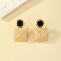 Wholesale Jewelry Basic Vintage Style Quadrilateral Solid Color Alloy Plating Ear Studs main image 5