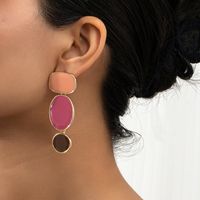 Wholesale Jewelry Vintage Style Color Block Alloy Plating Drop Earrings main image 1