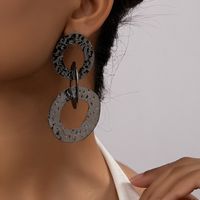 1 Pair Simple Style Circle Solid Color Plating Alloy Drop Earrings main image 3