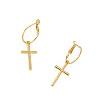 1 Pair Simple Style Cross Plating Alloy Gold Plated Drop Earrings main image 6