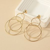 1 Pair Vintage Style Circle Solid Color Plating Metal Drop Earrings main image 5