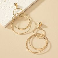 1 Paire Style Vintage Cercle Couleur Unie Placage Métal Boucles D'oreilles main image 4