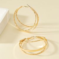 1 Pair Vintage Style Solid Color Plating Alloy Hoop Earrings main image 4