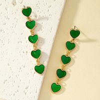1 Pair Simple Style Heart Shape Enamel Alloy Drop Earrings Earrings main image 3