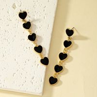 1 Pair Simple Style Heart Shape Enamel Alloy Drop Earrings Earrings sku image 2