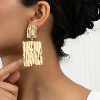 1 Pair Vintage Style Stripe Solid Color Plating Alloy Drop Earrings main image 1