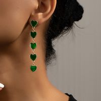 1 Paar Einfacher Stil Herzform Emaille Legierung Tropfenohrringe Ohrringe main image 1