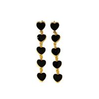 1 Pair Simple Style Heart Shape Enamel Alloy Drop Earrings Earrings main image 7