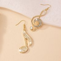 Wholesale Jewelry Simple Style Notes Alloy Zircon Inlay Drop Earrings sku image 2