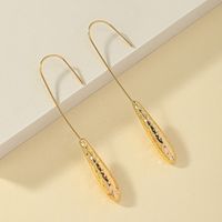 1 Pair Simple Style Commute Solid Color Plating Alloy Gold Plated Drop Earrings sku image 1