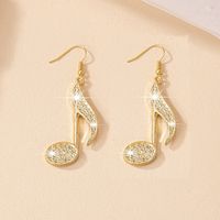 Wholesale Jewelry Simple Style Notes Alloy Zircon Inlay Drop Earrings sku image 3