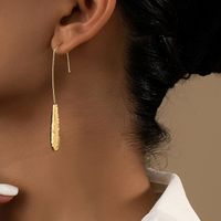 1 Pair Simple Style Commute Solid Color Plating Alloy Gold Plated Drop Earrings main image 1