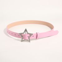 Preppy Style Star Imitation Leather Alloy Inlay Zircon Women's Leather Belts main image 1
