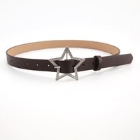 Preppy Style Star Imitation Leather Alloy Inlay Zircon Women's Leather Belts sku image 6