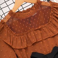 Strassenmode Runde Punkte Einfarbig Baumwollmischung Polyester Mädchen Kleidung Sets main image 4